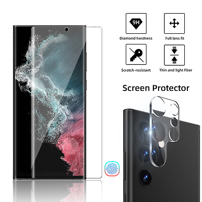 For Samsung Galaxy S22 Ultra Plus 5G Tempered Glass Screen ProtectorLens Cover $10.94