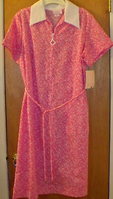 #ad NEW WOMEN#x27;S DRESS SIZE 18 SHORT SLEEVE COLOR PINK amp; WHITE FLORAL N428 $18.00