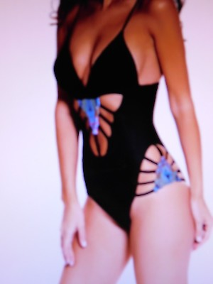 #ad Women#x27;s One Piece Swimwear Adj. Strap New Black size 8 10 M $9.08