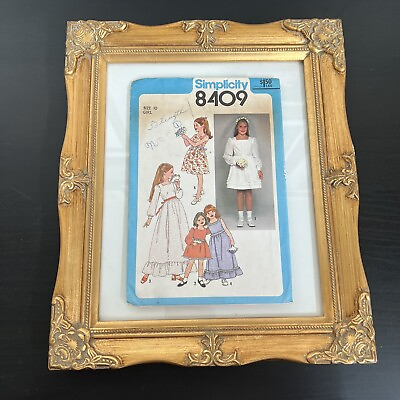 #ad Vintage 1970s Simplicity 8409 Girls Boho Dress 2 Lengths Sewing Pattern 10 CUT $6.00