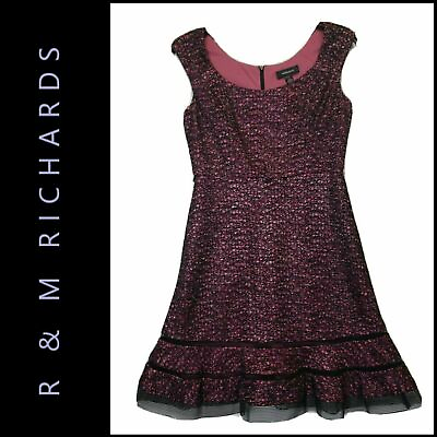 R amp; M Richards Women Sleeveless Shimmer Fit amp; Flare Dress Cocktail Size 8 $25.95