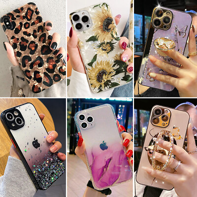 Bling Glitter Case Girls Cute Cover For iPhone 14 Pro Max 13 12 11 7 8 Plus XR $7.98