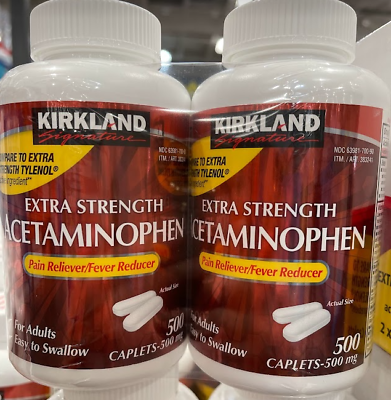 #ad Kirkland Signature Extra Strength Acetaminophen 500 mg. 1000 Caplets Exp 6 25 $11.98