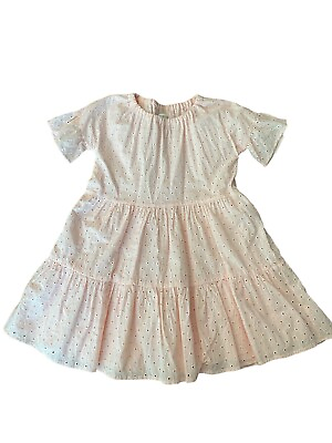 #ad girls GYMBOREE Eyelet Dress Size M 7 8 Pink Wedding Church Special Occasion $16.99