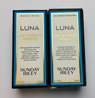 Sunday Riley Luna Sleeping Night Oil Retinol Blue Tansy .17 oz 5ml Lot Of 2 $14.99