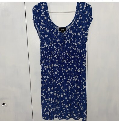 #ad Blue Floral By By Summer Dress Junior XL $8.00