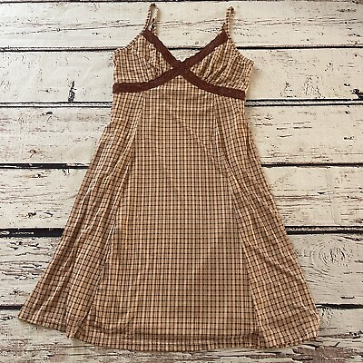 #ad Wallflower Brown Gingham Slip Dress Size Small Women’s $16.99