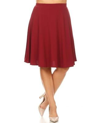 #ad Solid High Waisted A Line Knee Length Skirt Elegant and Comfortable $32.95