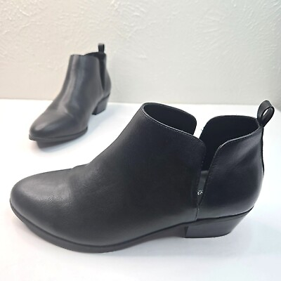 #ad Lane Bryant Wide Width Ankle Booties Sz 12 Black Faux Leather Short Comfort Boot $33.00