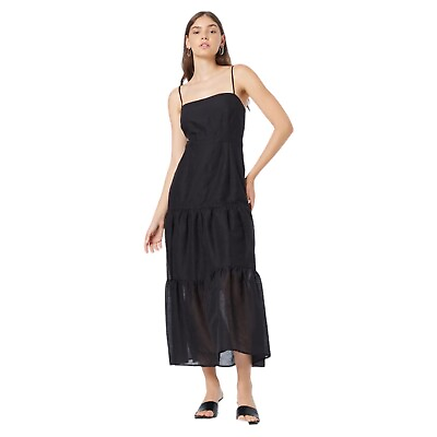 #ad Bardot Women#x27;s “LOKITA” Spaghetti Straps Maxi Dress Black Size MEDUIM $55.00