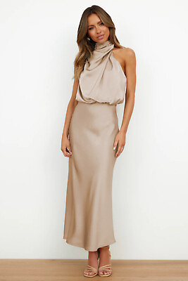 #ad Women High Neck Sleeveless Evening Gown Cocktail Casual Long Maxi Dress $40.80