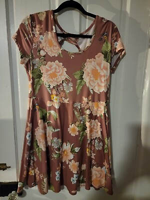 Xhilaration Mauve Floral Dress Size XL $6.00