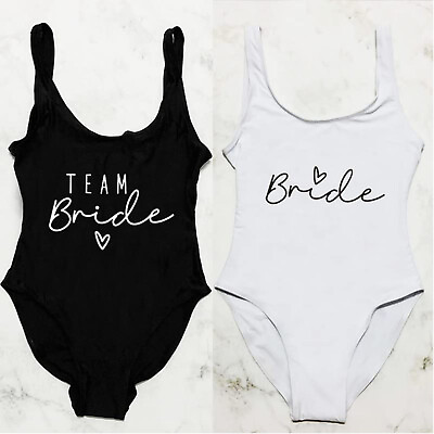 #ad Sexy Woman Bride Bride Tribe Love Back Swimwear Swimsuit One Piece Beachwear $12.99