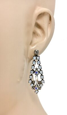 #ad 1.75quot; Long White Bridal Collection Earrings By Sorrelli Opal AB amp; Clear Crystals $147.00