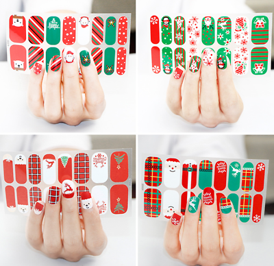Nail Wraps Christmas Snowflake Santa Stickers Polish Manicure Art Decor DIY NS22 $2.49
