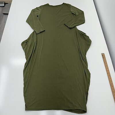 #ad Green Full Length Pencil Skirt Dress Long Sleeve W Pockets Womens Size XL $15.00