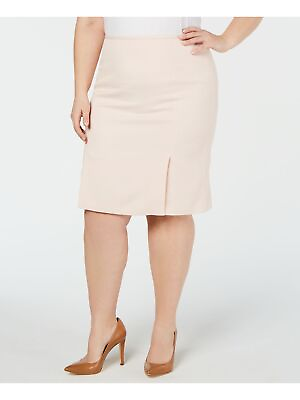 CALVIN KLEIN Womens Pink Slitted Below The Knee Wear To Work Skirt Plus 16W $11.99