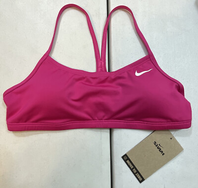 #ad Nike Women#x27;s Essential Racerback Bikini Top Pink NESSA226 672 Pick Size $9.99