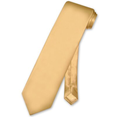 #ad Biagio 100% SILK NeckTie EXTRA LONG Solid GOLD Color Mens XL Neck Tie $18.95