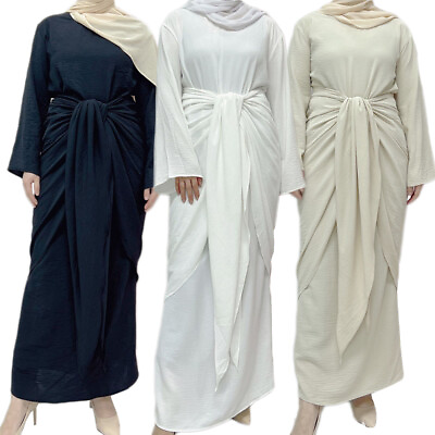 #ad Dubai Women Abaya Muslim Long Maxi Dress Kaftan Ramadan Islamic Abayas Arab Robe $49.77