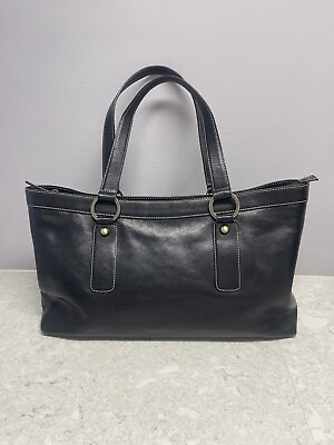 #ad NORDSTROM Black Genuine Leather Handbag $28.00