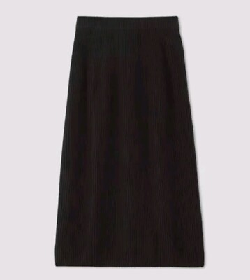 #ad Everlane Black Thick Sweater Knit Cotton Midi Skirt Women’s XS $39.98