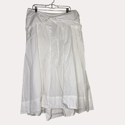 #ad Anthropologie Plus Maxi Skirt Smocked Poplin White 2X NWT bv $71.00