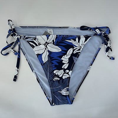 #ad AERIE Bikini Bottom Womens XL Tropical Print Side Tie NEW String Floral $13.29
