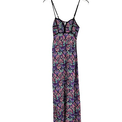 #ad Xhilaration Colorful Boho Maxi Dress Women#x27;s Size XL Spaghetti Strap Smocked $15.16