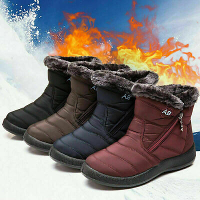 Waterproof Womens Snow Boots Winter Warm Shoes Fur Lined Slip On Ankle Boots US $19.99