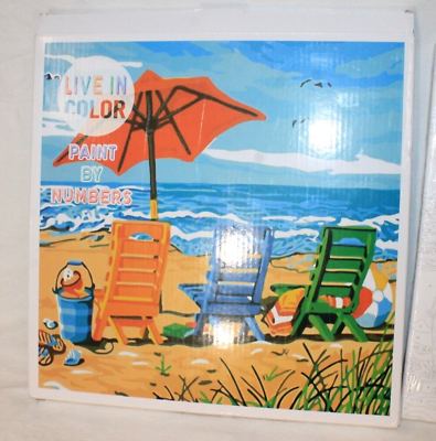 #ad NEW Paint by Numbers Kit Summer At the Beach DIY Paint Kit 12quot; x 12quot; NEW IN BOX $11.21
