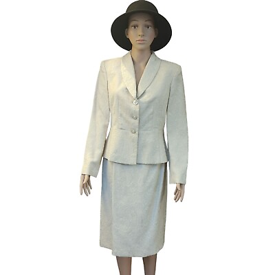 #ad #ad Amanda Smith Dresses Women#x27;s Beige 2 Piece Skirt Suit Set 8 $40.00
