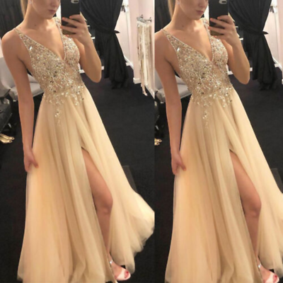 #ad Bridesmaid Ball Wedding Prom Party Dresses Long Womens Formal Gown Evening $35.34