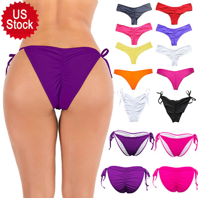 Women#x27;s Sexy Bikini Cheeky V Micro Thong Brazilian Bottom Bathing Beach Swimwear $9.66