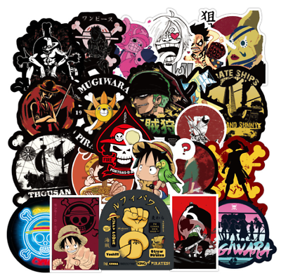 #ad Mix 10 50 PCs One Piece Luffy Zoro Nami Jump Anime Luggage Sticker No Duplicate $9.99