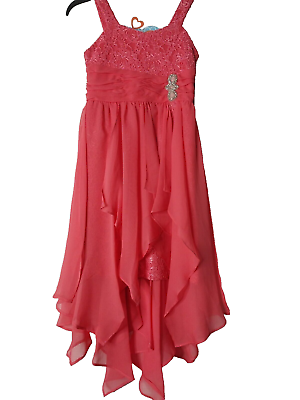 #ad Girls Tween Diva Size 7 Fancy Coral Formal Special Occasions Party Dress $19.85