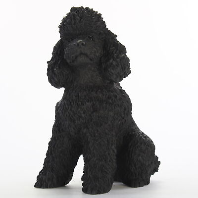 #ad #ad Poodle Figurine Hand Painted Collectible Statue Black Sportcut $23.99