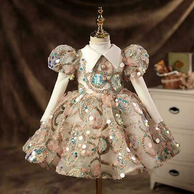 #ad Flower Girls Dresses Sequin Ball Gowns Kids Party Dresses Holiday Birthday Dress $123.97