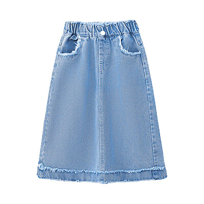 #ad for Party Kids Girls Jean Skirts Elastic Waistband A Line Fashion Raw Hem $7.81
