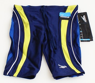 Speedo Powerflex Blue Rapid Splice Jammer Swimsuit Men#x27;s NWT $37.49