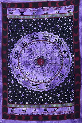 #ad Mandala Twin Tapestry Indian Cotton Wall Hangings Boho Decor Room Throw Purple $19.99