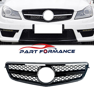 #ad AMG Style Front Bumper Grille Gloss Black For 2007 2014 Benz W204 C300 C180 C350 $59.64