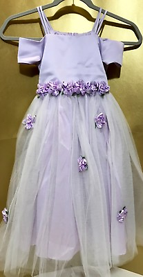 #ad Girls light purple dress formal wear off shoulder $32.00