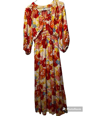 #ad Polagram Floral Maxi Dress Sz M $30.00