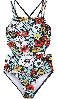 NWT Kanu Surf Girls#x27; Beach Summer Swimsuit One Piece Strap Floral Size 14 $19.99
