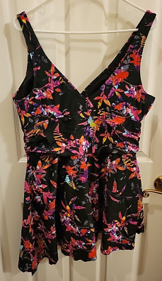#ad Unbranded One Piece Swimdress Floral Swimsuit Push Up Padded Bra Skirt Size XXL $24.99
