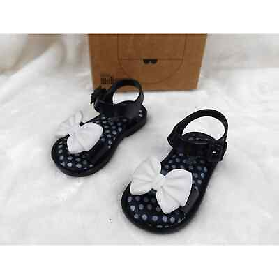 #ad Mini Melissa Sandals Mini Mar Flat Shoes Bows Buckle Toddler Size 5 $19.95