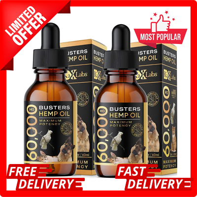 #ad Buster#x27;s Organic Hemp Oil Large 60 Milliliters 2 Pack for Dogsamp;Cats Made in USA. $23.99