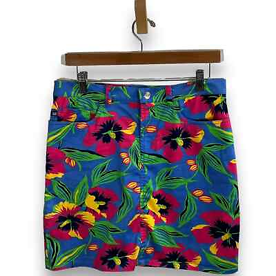 #ad Polo Jeans Co Ralph Lauren Pencil Skirt Size 6 Tropical Floral Print Mini Beachy $27.98