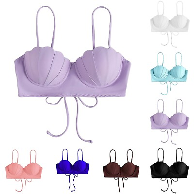#ad Women Bikini Top Strappy Swimsuit Tops Push up Bathing Suit Tops with Underwire $12.31